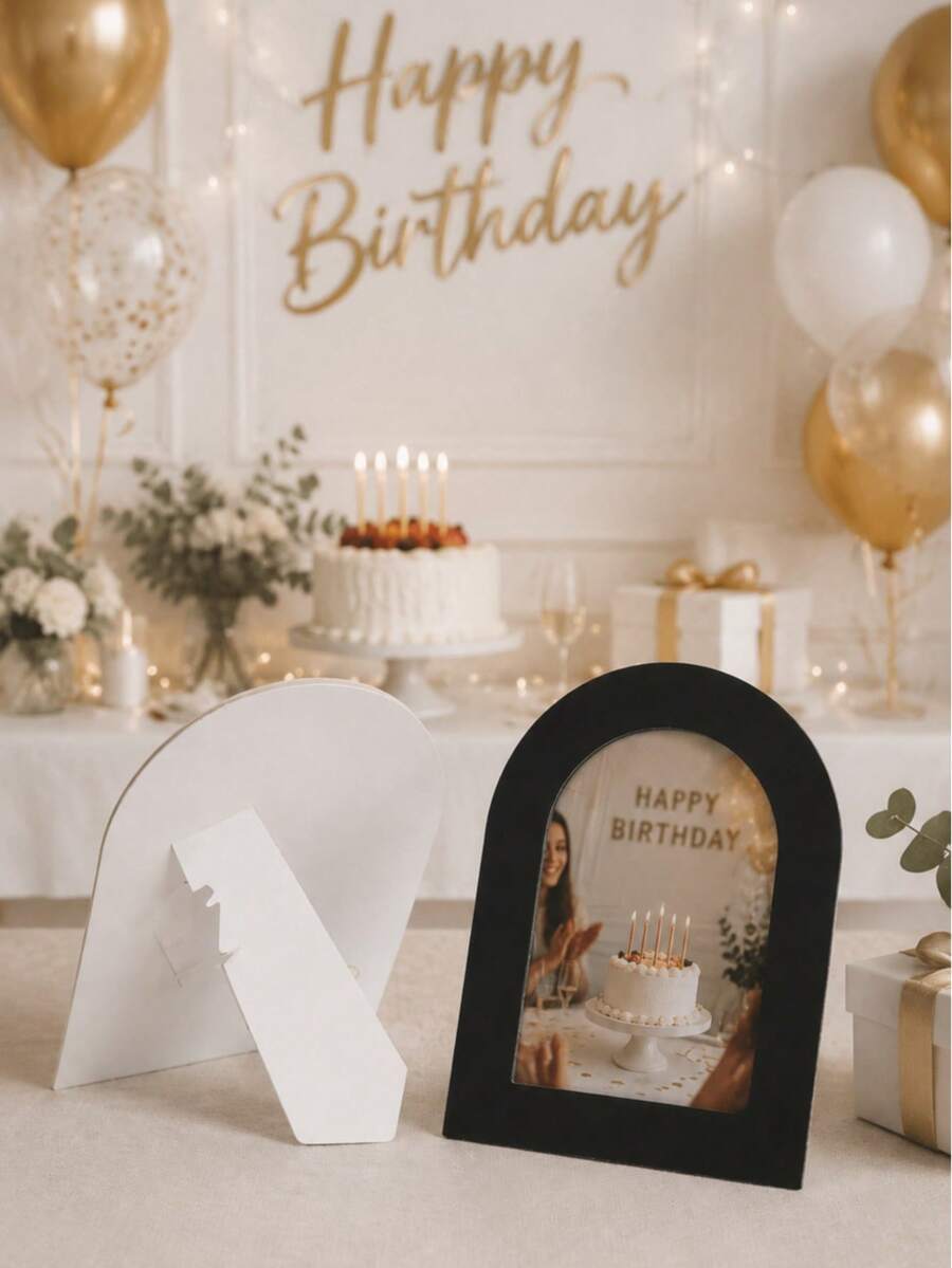 5/10pcs Arched Cardboard Photo Frames, Desktop Standing Minimalist Photo Display Stand, Vertical Aesthetic Picture Frame, Birthday Wedding Party Table Decor, Home Desk Decoration - Multi-color - View 1