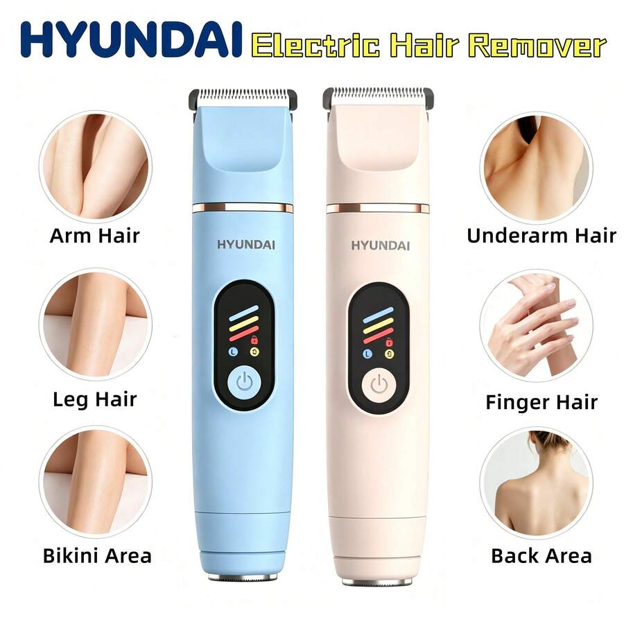 HYUNDAI Modern 2-In-1 Dual-Head Electric Women's Trimmer - Painless, Rechargeable, Portable For Face And Body - View 1