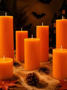 1pc European Style Orange Scented Candle, Gear Shaped, Soy Wax, 1.97 Inch Diameter, Ambient Lighting, Home Decor, Tabletop Ornament, Wedding Decoration, Holiday Party, Women's Gift, Halloween Decoration - A - View 7