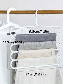 (2/4/5/10pcs) Closet Storage Hanger, Plastic 5-Tier Scarf Rack, Optional Upgraded Thickened Version, More Sturdy And Durable, Closet Pants Hanger, Scarf And Tie Storage Rack - White - View 3