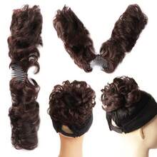 Women's Synthetic Wavy Bun Hair Extensions, Messy Curly Bun Hair Piece, Clip-In Hair Accessory, Donut Bun Hair Extension - Multicolor - View 5