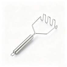 Stainless Steel Manual Potato Masher, Garlic Press, Sweet Potato Puree Maker, Baby Food Grinding Bowl Accessory, Kitchen Tool For Western Cooking, Halloween, Christmas, Carnival - Silver - View 9
