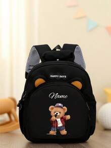 Mini Customizable Cartoon Bear Football Backpack Nylon Zipper Bag With Adjustable Shoulder Strap For School, Toddler Backpack - Multicolor - View 27