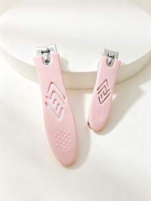 Set Gunting Kuku Anti Selip Timbul Warna Pink 2 Buah, Alat Perawatan Kuku Tangan dan Kaki Sehari-hari, Gunting Kuku Tajam Melengkung dengan Pegangan Bertekstur Anti Selip, Memotong Kuku Jari Tangan dan Kaki, Penggunaan di Rumah, Portabel untuk Perjalanan, Nilai Terbaik, Perlengkapan Perawatan Pribadi, Hadiah Kecil untuk Liburan - Baby Pink - View 4