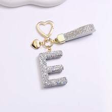 1PC Fashion Sparkling Rhinestone Alphabet Keychain Cute Letter Charm Key Ring Exquisite Backpack Decoration Accessories Gifts - Multicolor - View 26