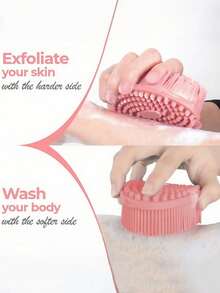 1pc Silicone Body Brush, Exfoliating Body Brush, Suitable For Shower, Rich Lather, Durable And Long-Lasting, Soft, Suitable For Shower And Bath Skincare Routine - A - View 3