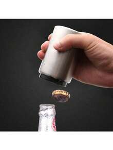 1件不鏽鋼自動啤酒瓶開瓶器－磁吸式壓頂瓶蓋移除器，適用於居家、露營、酒吧與派對，開瓶方便、便攜耐用 - 查看 2