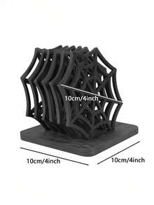 4/2/1pc Halloween Spider Web Wooden Coasters, Eerie Spider Web Hollow Design, Creative Desktop Decor, Gothic Style Personalized Heat-Insulating Pads, Suitable For Parties, Weddings, Birthdays, Halloween Decorations And Holiday Party Table Settings - View 9