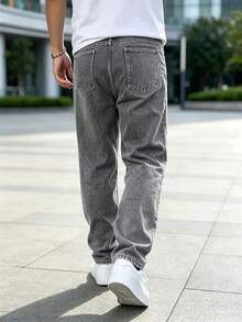 Celana Jeans Skinny Slim Fit Kasual Pria - Cocok untuk Semua Musim - Grey - View 3