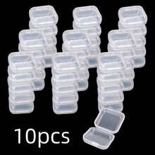 Transparent Plastic Mini Storage Box, Multi-Functional Portable Storage Box With Lid, Dust-Proof Jewelry Display Box, Suitable For Jewelry, Nail Art, DIY Accessories Storage, Small Items, Crafts, Jewelry, Hardware, Sunny Travel, Christmas Gift, Halloween Gift, Girls Gift, Cool Back To School Jewelry Storage Box, Travel Essential Jewelry Storage Box - Multicolor - View 8