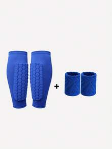 1 Pair/3 Pairs Professional Kids Sports Shin Guards/1 Set Leg & Wrist Guards/1 Set Leg & Elbow Guards, Honeycomb Anti-Collision Design, Professional Football Shin Guard Equipment - Multicolor - View 10