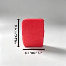 1 hộp lưu trữ nắp lật cứng tối giản, hộp chia ngăn đa năng đựng phụ kiện hút thuốc, hộp đựng đồ bỏ túi cầm tay chống bụi, màu đen/đỏ, hộp lưu trữ chia ngăn cầm tay mặt nhám - 1PC - Xem 3