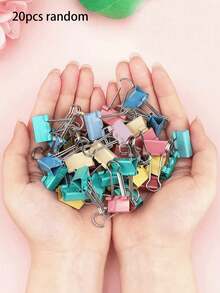 20/40pcs Colorful Metal Binder Clips, Long Tail Clips, Fish Tail Clips, Strong Elastic Metal Spring, Tight Grip, Thickened, One-Piece Molded Metal Clip, High Toughness, Resistant To Bending And Breaking, Suitable For Organizing Test Papers And Assignments, Office Supplies, DIY Scrapbook Photo Materials, Home Snack Bag Sealing, Organizing Receipts And Notes, Decorating Photo Walls, Event Gifts, Back To School Season Recommended - Multicolor - View 11