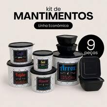 Kitchen Supplies Set Kit ECONOMIC LINE - 5 Supplies + 4 Square Jars 500 ML TPW Line - TPW Hitam - View 11
