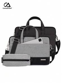 canvas artisan Fashion Polyester Laptop Sleeve With Handle Shockproof Laptop Bag Compatible With MacBook HP Matebook - View 3