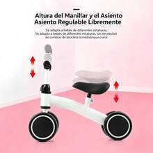 Balance Bike, Four-Wheel Anti-Tip Ride-On, Baby Learning Car With Adjustable Seat, Kids' Sliding Toy - Red - View 4