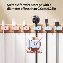 1/3/6pcs Desktop Cable Clips, Suitable For Organizing Data Cables/Earphone Cables/Charging Cables, Bedside Cable Organizer, Built-In Switch Phone Charging Cable Manager, 50 Pages/Book, 4pcs Set, Fun Notebook - View 3