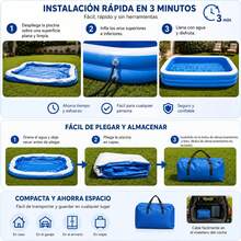 Inflatable Pools For Kids And Adults, Rectangular Family Pools, Made Of Double-Layer Reinforced PVC, Durable And Foldable. - A - View 7