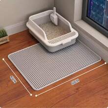 1pc Cat Litter Mat | Honeycomb Design | EVA Material | Non-Slip, Leak-Proof And Easy To Clean | Multiple Colors Available | Ideal Choice For Pet Care, Cat Litter Box Accessory | Honeycomb Pattern Mat | Durable Pet Mat - Grey - View 19