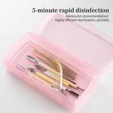 Nail Art Tools Disinfection Cleaning Box Rectangular Double Layer Cleaning Box Tweezers Cuticle Scissors Steel Pusher Nail Drill Bit Cleaning Soaking Draining Tray Nail Art Tools Storage Box - Multicolor - View 3