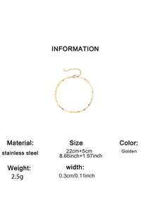 1pc Slim Simple Anklet,Single Shiny Flat‑Link Chain Design,Sparkle Metal Flat Chain,Minimalist Jewelry Women Daily Gathering Holiday Gift‑Giving - Anklets - View 11