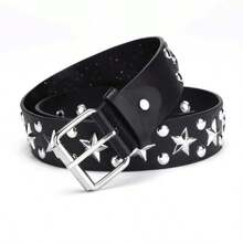 1pc Star Punk Party Street PU(Polyurethane) Women's Belt, All Season, Minimalist Fashion Metal Rivet, Daily Versatile, Unisex - Multicolor - View 9