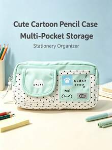 1pc Dopamine Color Magic Cat Pencil Case, High Aesthetic, Large Capacity, Student-Specific Multi-Functional Stationery Storage Bag, Back To School - Multicolor - View 18