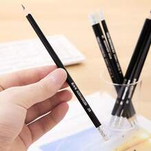 12 Black Pencils With Erasers And 1 Pencil Sharpener, Designed For Students' Learning, Exams, Drawing And Sketching, Student Stationery Pencil Set, Back To School Supplies - Multicolor - View 5