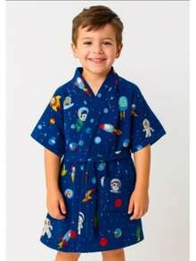 Children's Plush Character Pool Bathrobe - Astronauta - Ver 6