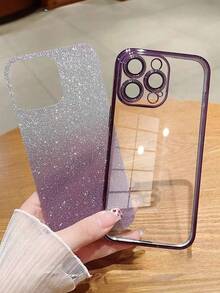 MewTrek Casing Ponsel Mewah Berlapis Elektroplating dengan Rhinestone, Glitter, dan Payet, Casing Pelindung Silikon Tahan Guncangan Terbaru, Kompatibel dengan iPhone, Galaxy, Honor, MOTO - Purple - View 5