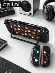 Cailai Halloween Pumpkin Ghost Illustration Pattern Switch 2 (2025)/Switch NS/Switch OLED Game Console Accessory Set, Game Console Protective Case/Storage Bag, TPU Soft Shell/Hard Shell Removable Stand, Beautiful & Practical, Portable Stand, Travel Friendly, Anti-Drop, Anti-Scratch, Anti-Stain, Fashionable Romantic Gift - View 3