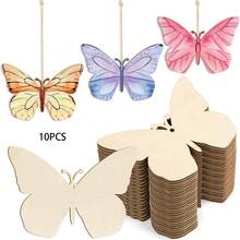 Unfinished Wooden Butterfly Shape Painting Craft Kit, DIY Insect Shaped Wooden Art Supplies For Home Holiday Decoration - Multicolor - View 8