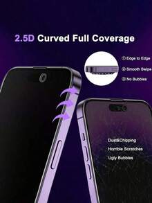 BOLLYMORE 2pcs Privacy Tempered Glass Screen Protector Compatible With IPhone 17/17 Pro/17 Pro Max/17 Air/16/16 Plus/16 Pro/16 Pro Max/15/14/13/12/11 Pro Max/X/XS/XR/Mini/7/8/14 Plus. Also Compatible With 14/15 Pro Max. 2026 Upgraded Tempered Glass, 9H+ High Hardness. Easter Spring Gift - Clear - View 6