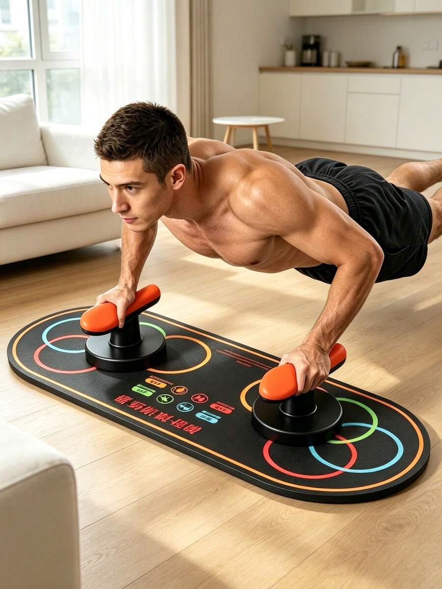 Ergonomic Multi-Position Push-Up Board, Foldable Home Fitness Training Equipment, Non-Slip Push-Up Support Bar, Suitable For Chest, Shoulder, Triceps, Back Workout, Portable Plank Fitness Tool, Suitable For Men And Women Beginners Gym Use - Multicolor - View 1