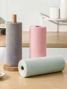 Reusable Cleaning Wipe Household Kitchen Cloth Microfiber Towel Rolls Dish Rags Wash Paper Towel Replacement Multi-Surface Household Cleaning Cloth For Dishwashing Floors & Countertops Dish Drying - A - View 3