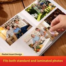 1pc Photo Album - 4x6 Inch Rectangular 200 Pockets Large Capacity Suitable For Family, Baby Birth, Storing Parent-Child Outings, Home Daily Baby Snapshots - 1PC - View 4