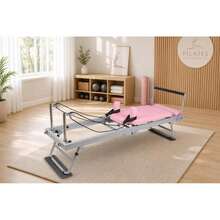 Collapsible Pilates Reformer Machine For Home Gym – Pink, Dual Resistance Springs & Cords, Portable Professional Pilates Equipment, Quiet Workout For All Levels - Pink - View 9