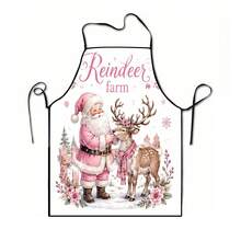 1pc Christmas Santa Claus, Christmas Bell, Christmas Snowflake, Christmas Reindeer, Christmas Tree, Christmas Snowman, Christmas Penguin, Christmas Cartoon Animal Pattern Chef Apron, Apron, Suitable For Home Decor And Kitchen Use. Made Of 100% Polyester Material, Designed As Sleeveless Style, Perfect For Home Kitchen, Outdoor BBQ Cooking. This Printed Apron Is Unisex, Machine Washable And Reusable, An Essential Kitchen Item - Multicolor - View 15