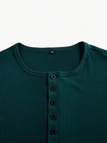 男士復古老錢風短袖T恤 - 橄欖綠 - 查看 5