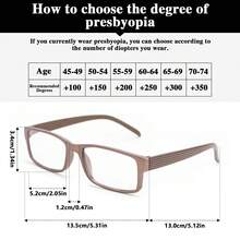 4pcs Classic Rectangular Frame Reading Glasses, Matte Frame Design, Suitable For Daily Work Reading , Family Value Pack - 2 Silver Grey + 2 Brown - View 4