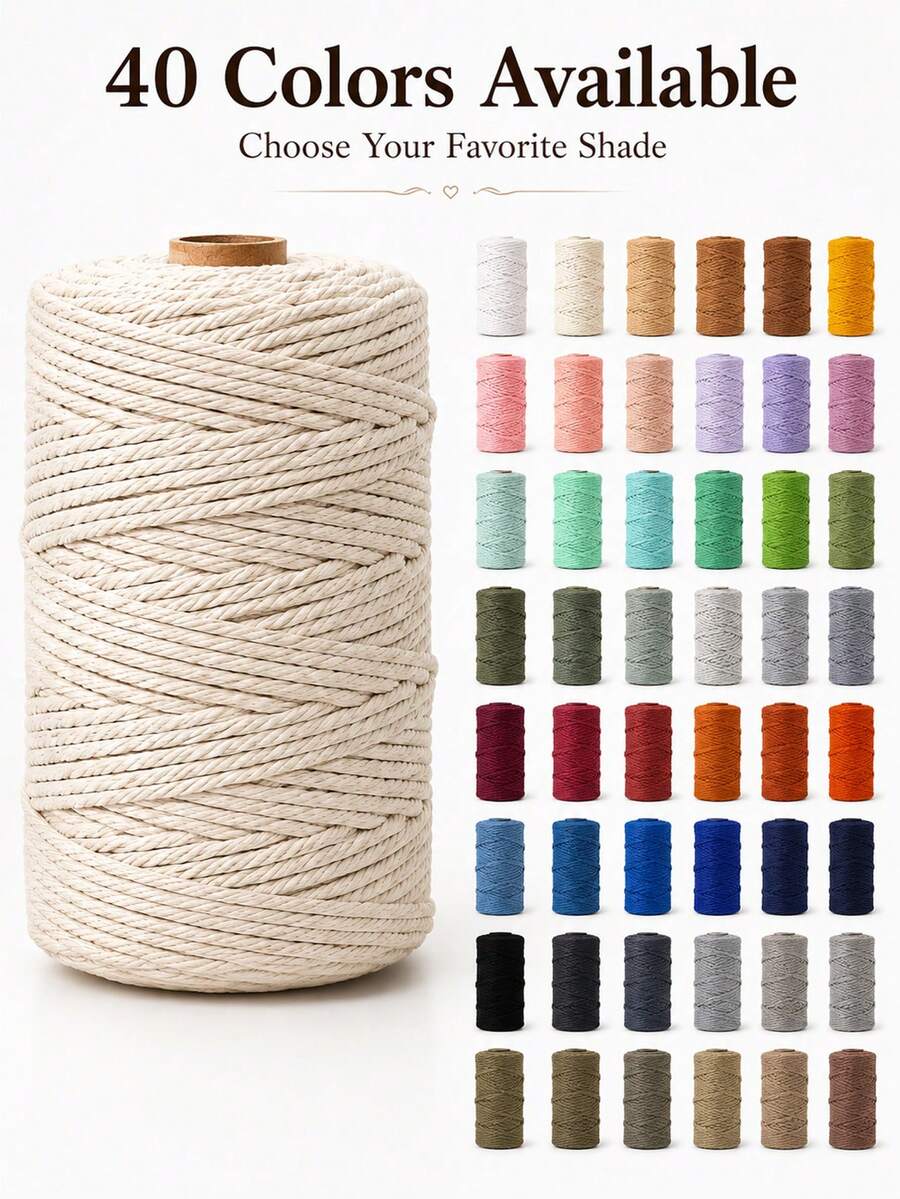 1/2/3/4mm*100m Braided Rope, Premium Braided Rope, Thick Natural Thread, Multi-Strand Synthetic Braided Rope, 4-Strand Braided Rope, Suitable For Wall Hanging Decoration, Plant Hanging Baskets, Handicrafts, Bags, DIY, Home Decor, Gift Wrapping - Multicolor - View 1