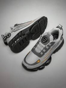 Men's Grey Convenient Rotary Buckle Easy On/Off Versatile Outdoor Sports Work Shoes, Durable Sole Outdoor Sports Work Men's Shoes - Grey - View 8