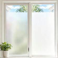 Frosted Glass Film, Privacy Sun Protection UV Protection, Non-Adhesive Static Cling Glass Film Suitable For Home Office, Removable, White Frosted Suitable For Privacy Scenes, Such As Home Bathroom Office Door, 24-Hour Dual-Way Privacy Protection - 1PC - View 2