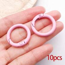 10/30/50pcs Metal Spring O-Ring Round Carabiner Key Ring Candy Color Quick Release Clip DIY Accessories For Keychain, Bag, Handbag - Multicolor - View 28