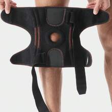 1pc Compression Knee Support With Side Stabilizer And Adjustable Straps, Suitable For Sports And Fitness - Black - View 4