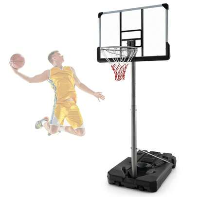 Portable Basketball Hoop Outdoor, 64"-79" Poolside Basketball Goal Height Adjustable