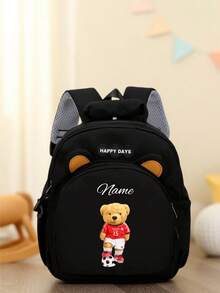 Mini Customizable Cartoon Bear Football Backpack Nylon Zipper Bag With Adjustable Shoulder Strap For School, Toddler Backpack - Multicolor - View 28
