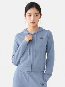 Nike Jaket Sweatshirt Rajut Wanita AS W NK LT WT JRSY FZ IU0728-486 - Dusty Blue - View 2