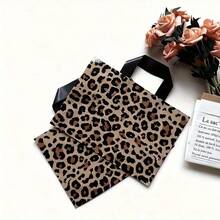 1/10-Pack Vintage Leopard Print Gift Bags Handbags - High-Quality With Handles, Foldable And Reusable Design, Premium Leopard Print, Suitable For Retail Stores, Events, Large Capacity Storage, Gift Wrapping, Minimalist Elegant Design - Multicolor - View 4