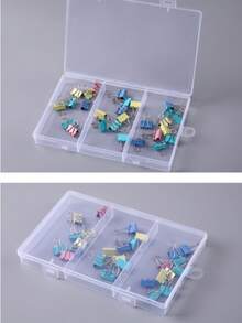 1pc Transparent Plastic PP 3-Compartment Rectangular Box With Lid, Fishing Tackle Parts, Jewelry, Tools, Fishing Accessories Packaging Storage Box, 3-Compartment Sewing Tools Storage Box, Transparent Plastic Electronic Components Accessories, Fishing Tackle Jewelry PP Box, Rectangular Box - Clear - View 1